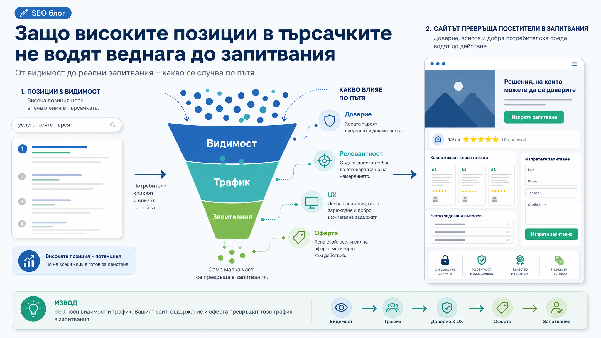 Защо първите класирания не означават веднага повече запитвания