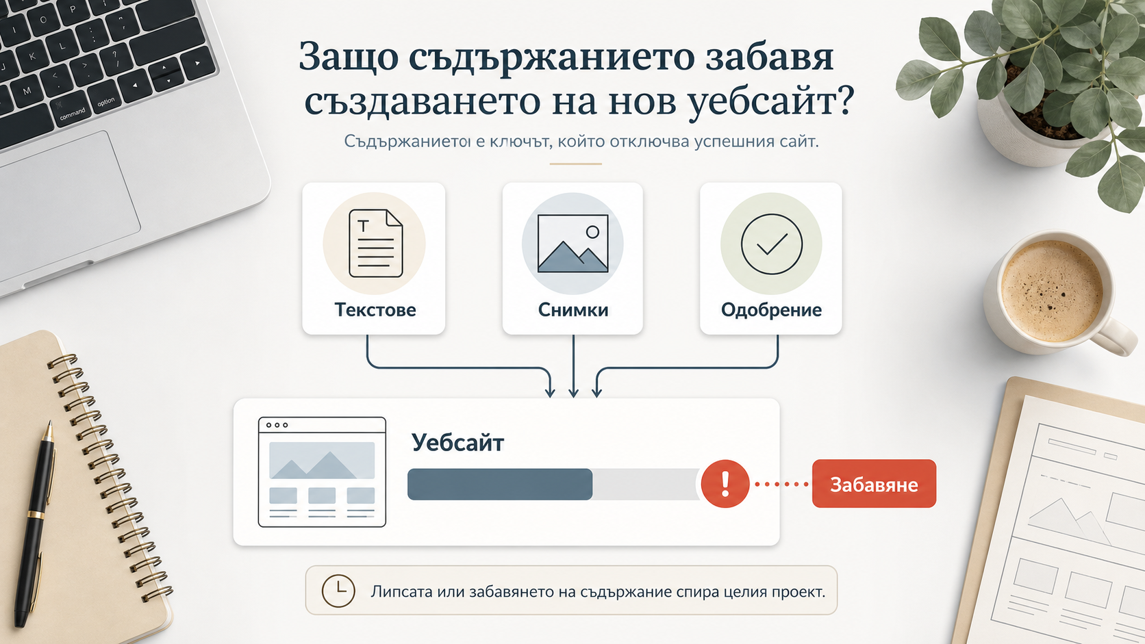 Защо съдържанието толкова често бави проекта за нов сайт