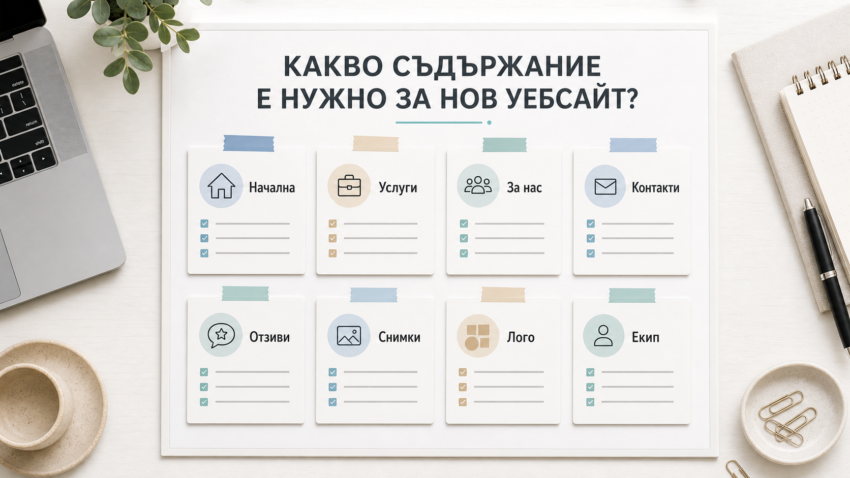 Какво съдържание обикновено е нужно за нов сайт