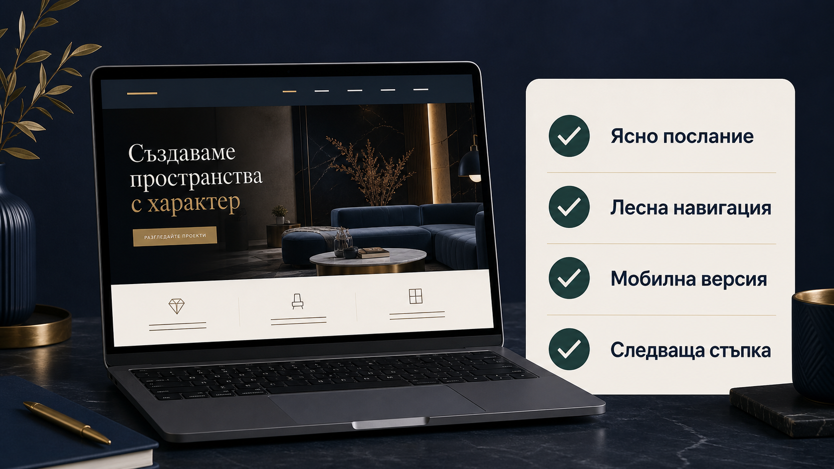 Визуален checklist за проверка на премиум усещането на фирмен сайт