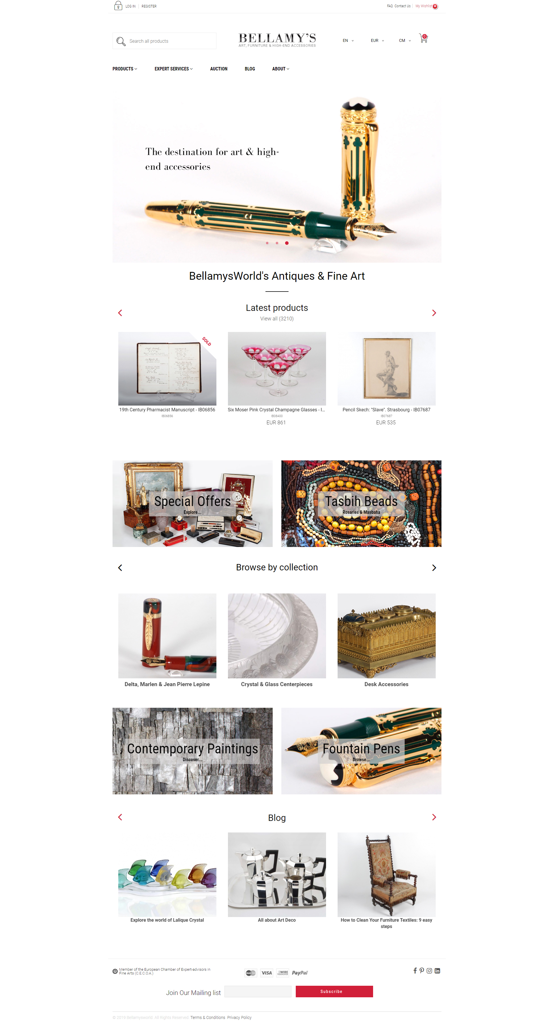 Antiques and fine art website