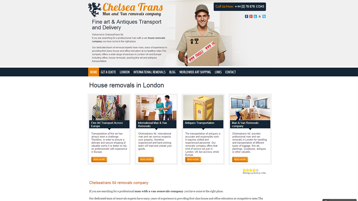 Изработка на уеб сайт за транспортна фирма