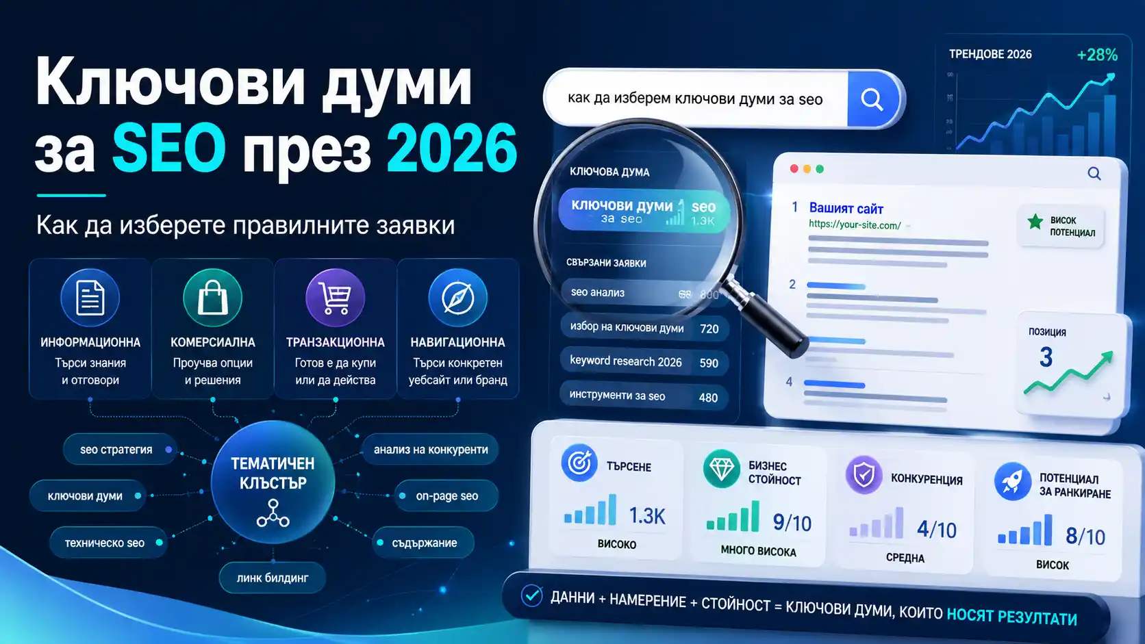избор на подходящи ключови думи за SEO