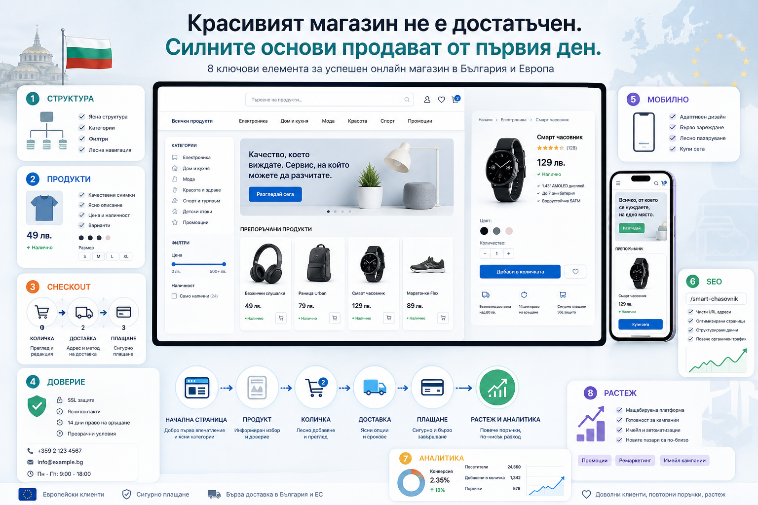 Какво трябва да има добрият онлайн магазин още в началото, за да продава