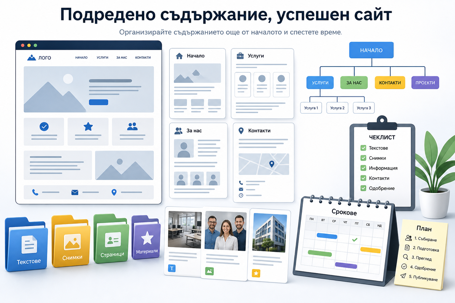 Как да организирате съдържанието за новия си сайт без хаос и забавяне