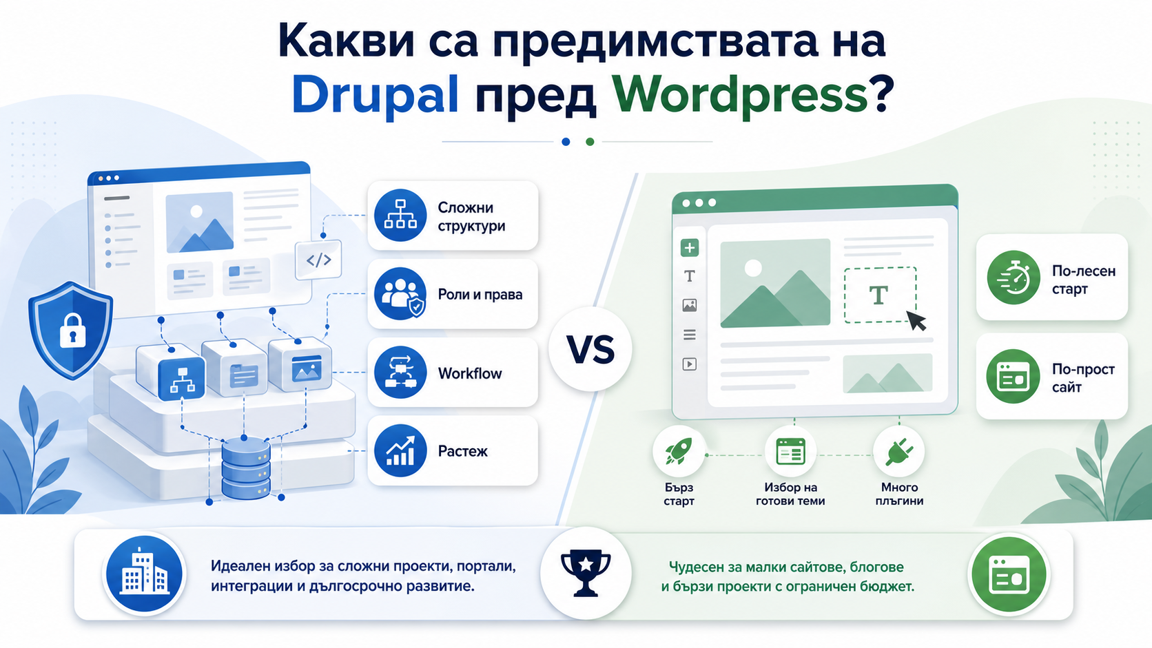 Drupal vs WordPress: какви са реалните предимства на Drupal?