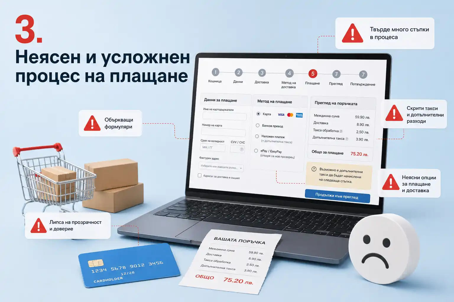 Неясен и усложнен процес на плащане