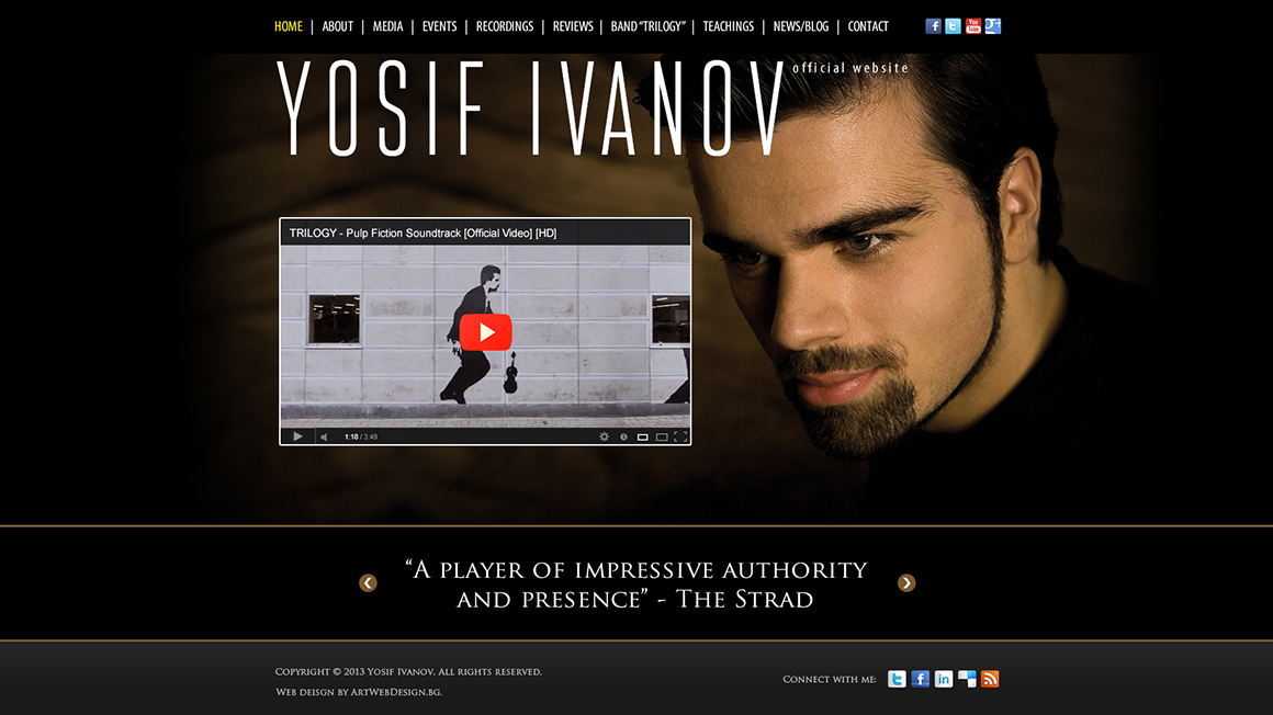 Официален уеб сайт на цигуларя Йосиф Иванов