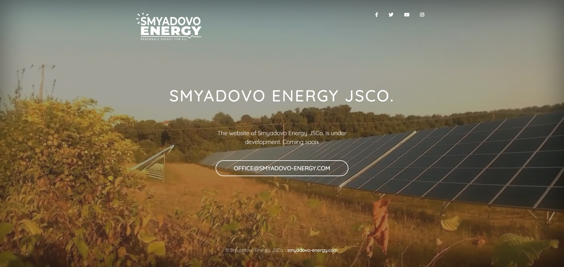 Скрийншот на корпоративен сайт за енергетика (smyadovo-energy.com)