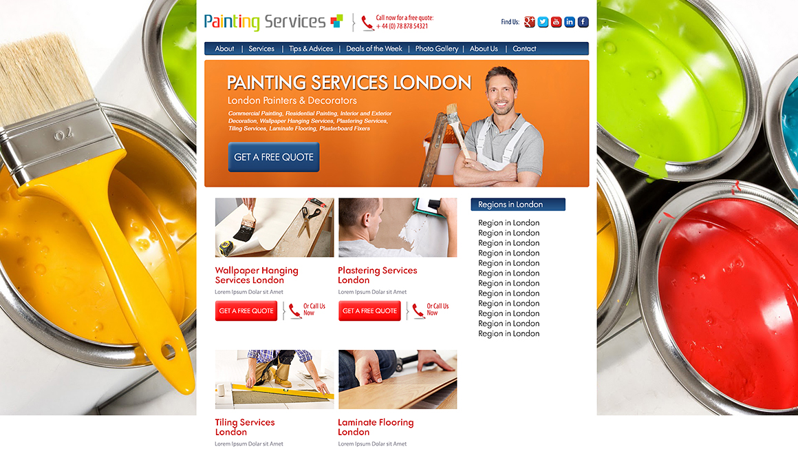 Уеб сайт за бояджийски услуги в Лондон