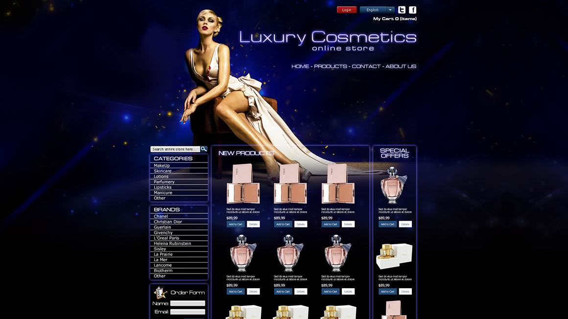 Уеб дизайн на онлайн магазин за козметика