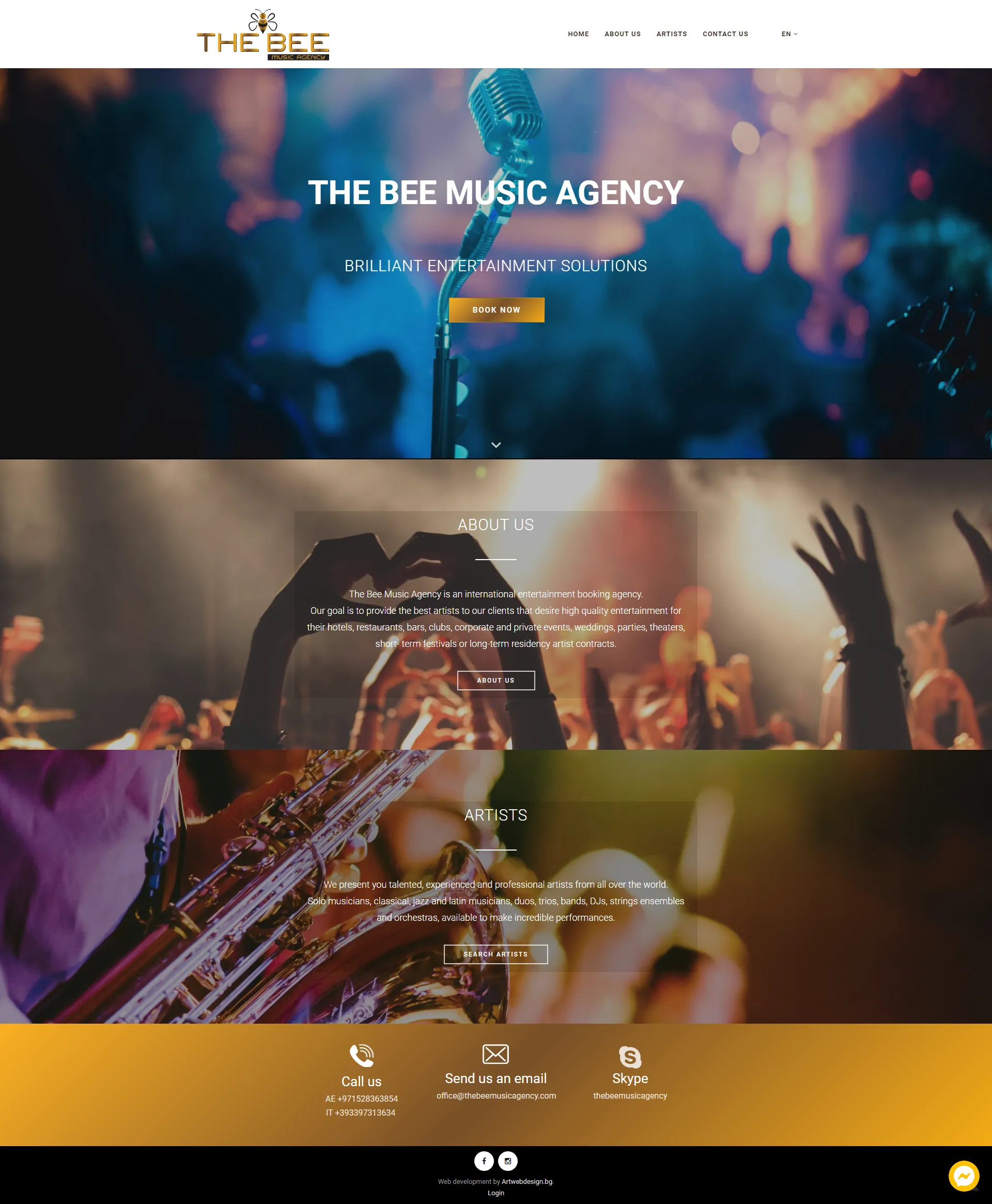 Уеб сайт за музикална агенция в чужбина