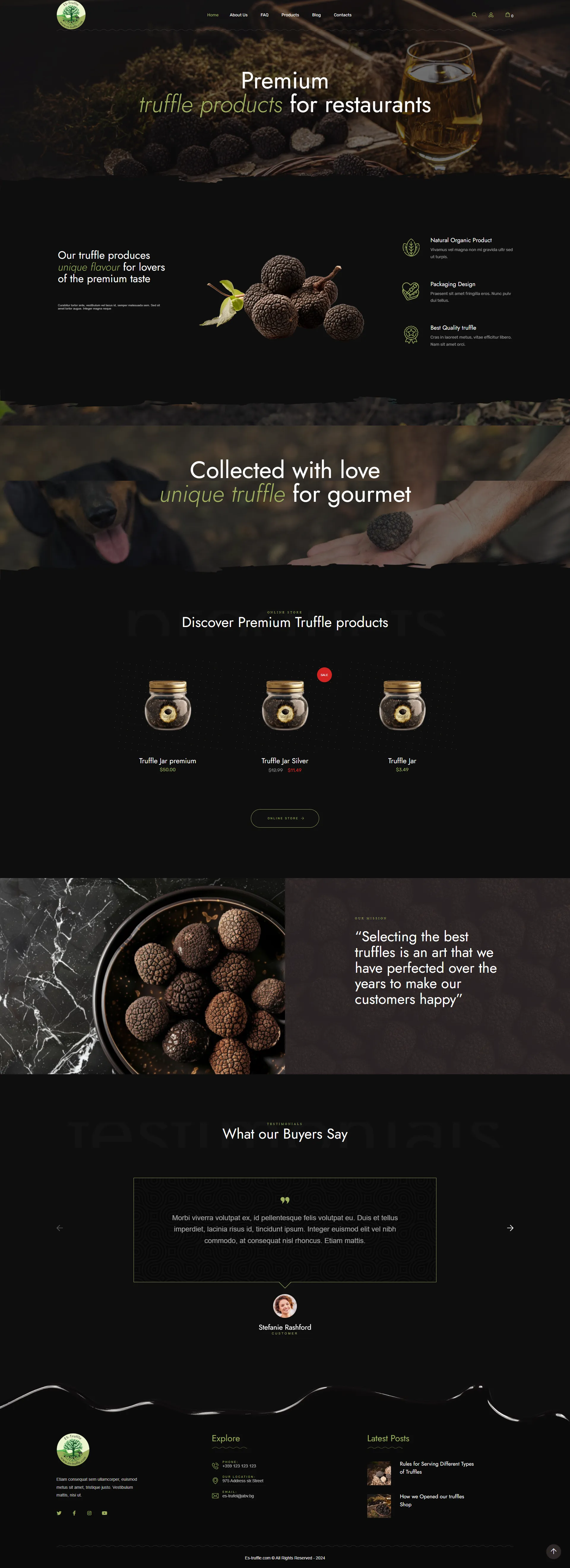 Скрийншот на сайт за трюфел продукти (es-truffel.com)