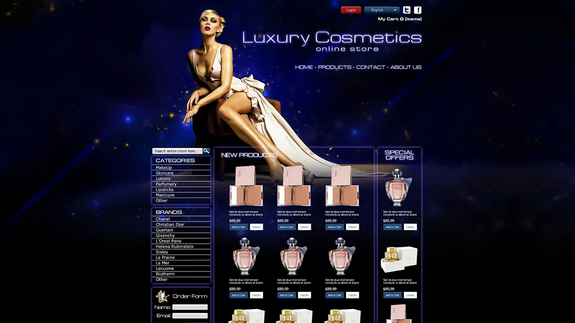 Уеб дизайн на онлайн магазин за козметика